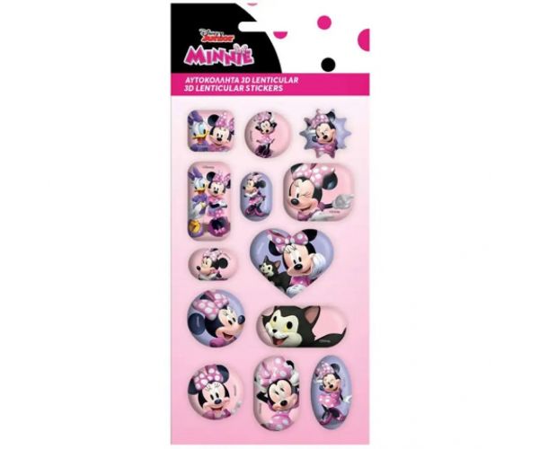 Disney: Minnie Mouse 13-dielny set 3D hologramových nálepiek