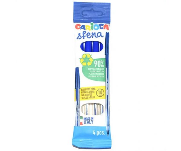 Carioca: Sfera modré guľôčkové pero 4 dielny set