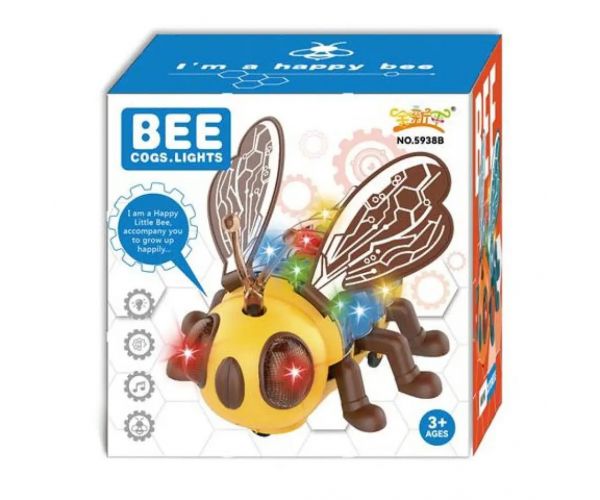 Šťastná včela Bee so svetlom a funkciou pohybu 17cm