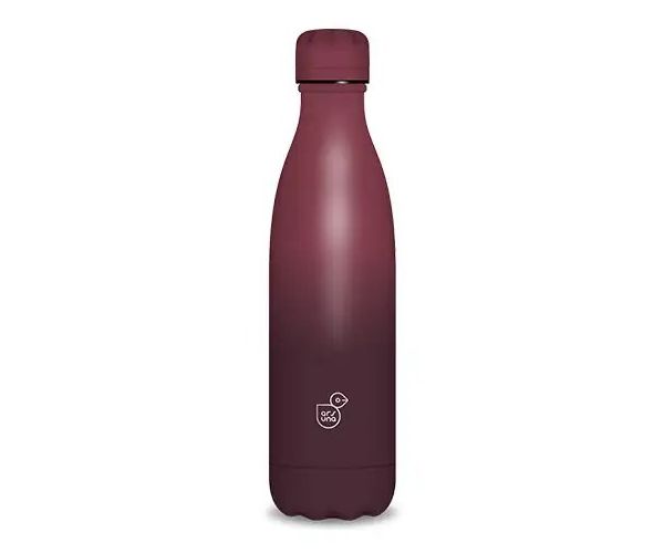 Bordová dvojstenná kovová fľaša 500ml