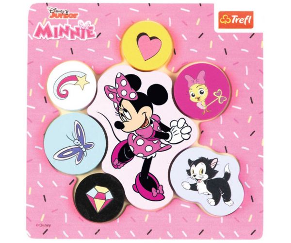 Disney Minnie myš drevený tvarový puzzle - Trefl