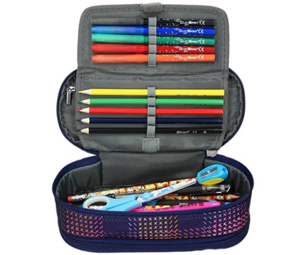 Spirit: My Bag oválny peračník s 2 priehradkami so vzorom stehov