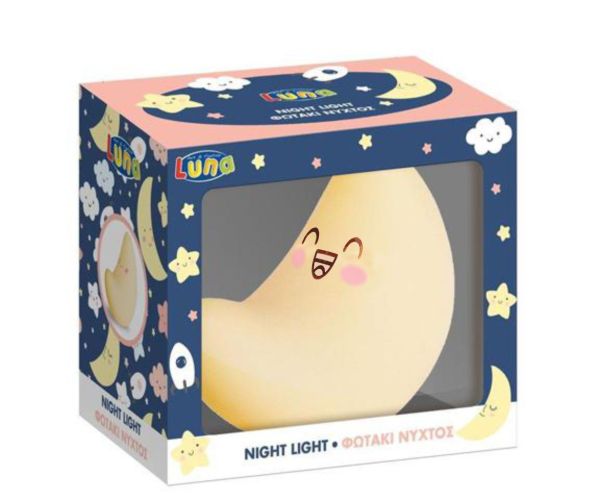 Roztomilý mesiac, nočná lampa 15 cm