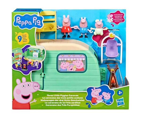 Prasiatko Peppa – Tri malé prasiatka, súprava s karavanom a figúrkami – Hasbro