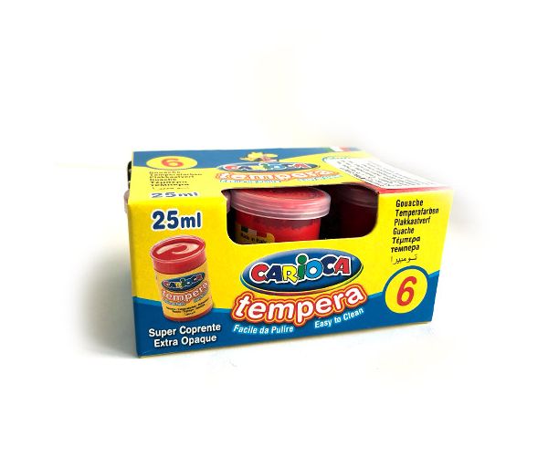 Piros tempera tégelyben 6x35 gr - Carioca