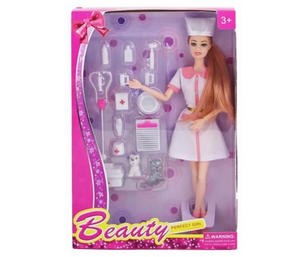 Beauty Perfect Girl zverolekárska súprava s príslušenstvom 29 cm