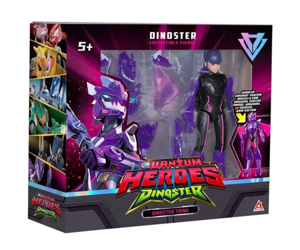 Quantum Heroes: Dinoster Trina akčná figúrka s fialovým brnením 20 cm