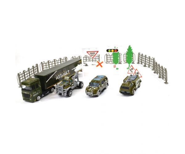 Chariot Die-Cast: Fém katonai járműszett kiegészítőkkel kétféle változatban