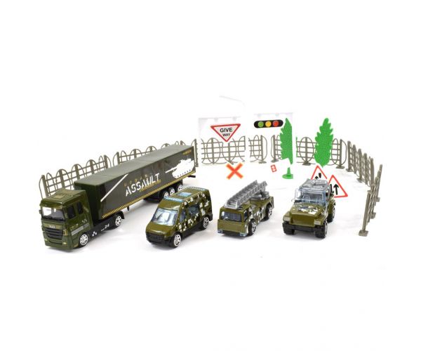 Chariot Die-Cast: Fém katonai járműszett kiegészítőkkel kétféle változatban