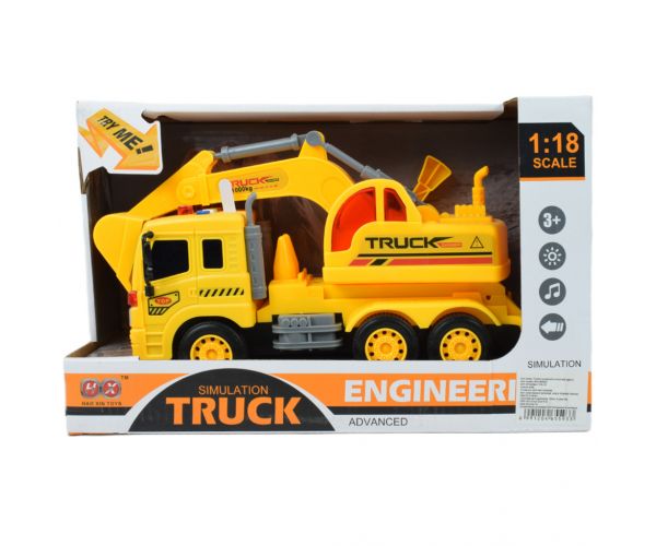 City Truck: Markolós teherautó fénnyel és hanggal 1/18