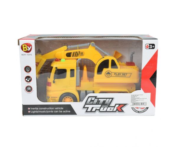 City Truck: Markolós teherautó fénnyel és hanggal 20cm