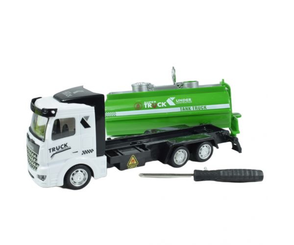 City Truck: Átalakítható lendkerekes hulladékszállító teherautó jelzőtáblákkal 19cm