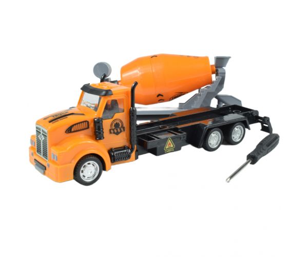 City Truck: Átalakítható lendkerekes építőipari teherautó jelzőtáblákkal 19cm