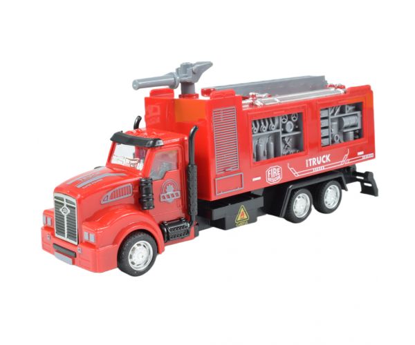 City Truck: Átalakítható lendkerekes tűzoltósági teherautó jelzőtáblákkal 19cm