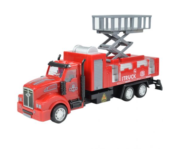 City Truck: Átalakítható lendkerekes tűzoltósági teherautó jelzőtáblákkal 19cm