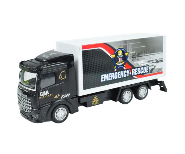 City Truck: Átalakítható lendkerekes mentőcsapat teherautó jelzőtáblákkal 19cm