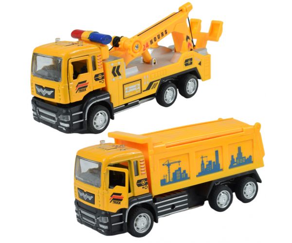 City Truck: Hátrahúzós építőipari teherautó kétféle változatban 14cm