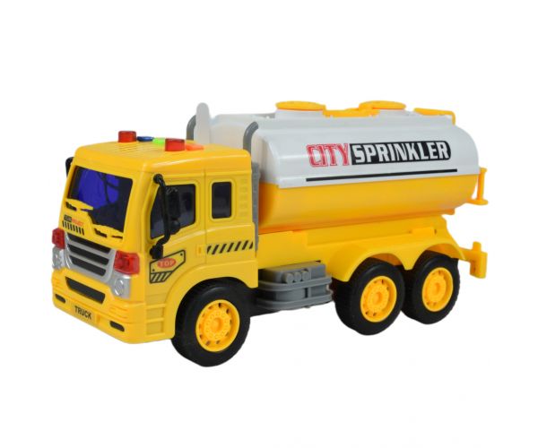 City Truck: Tartályos sárga teherautó fénnyel és hanggal 1/18