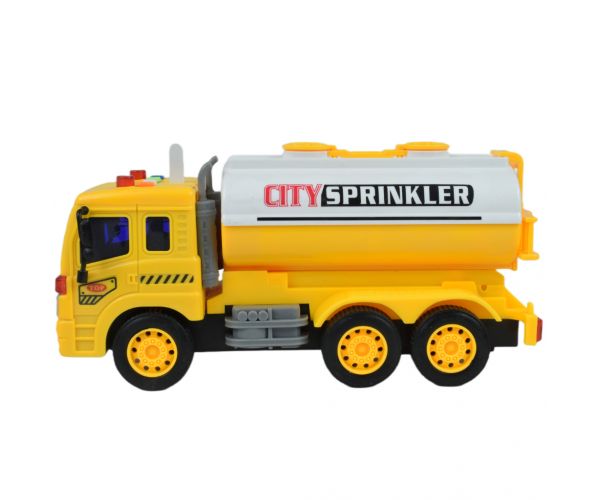 City Truck: Tartályos sárga teherautó fénnyel és hanggal 1/18