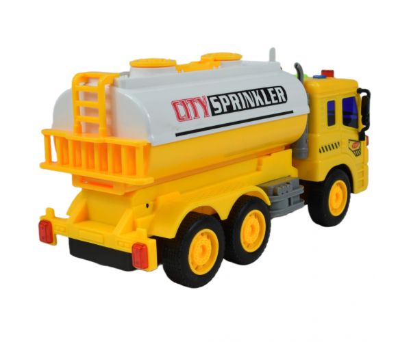 City Truck: Tartályos sárga teherautó fénnyel és hanggal 1/18
