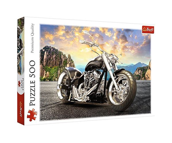 Fekete Chopper motorkerékpár 500db-os prémium puzzle - Trefl