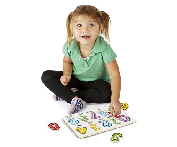 Számok fa puzzle fogantyúval - Melissa & Doug