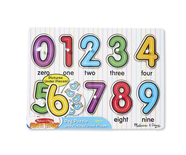 Számok fa puzzle fogantyúval - Melissa & Doug