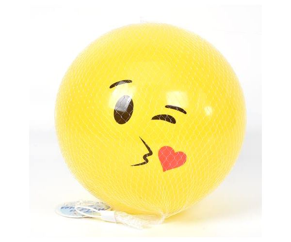 Citromsárga emoji gumilabda 23cm