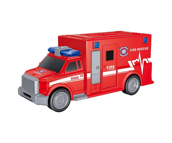 City Rescue lendkerekes tűzoltósági autó fénnyel és hanggal