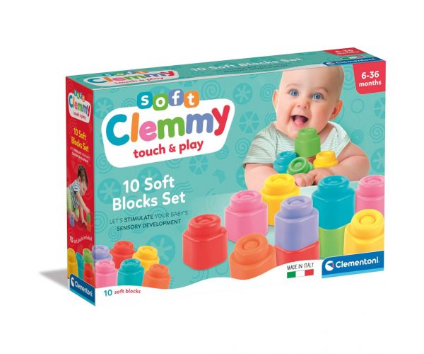 Clemmy 10 db-os puha építőkocka szett - Clementoni