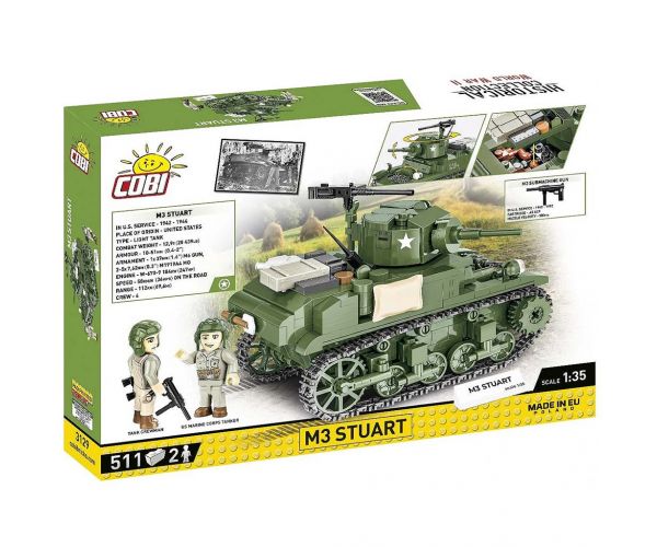 COBI: M3 Stuart tank építőjáték (3129)