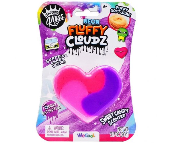 Compound Kings Neon Fluffy Cloudz illatos felhő slime - Cukorka szív