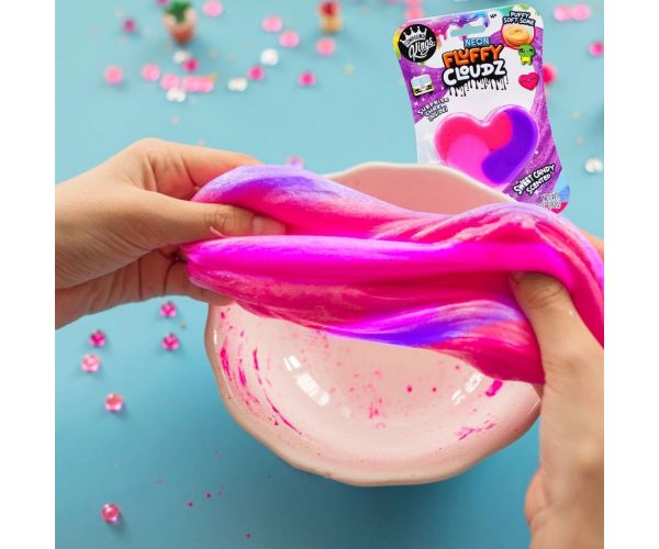Compound Kings Neon Fluffy Cloudz illatos felhő slime - Cukorka szív