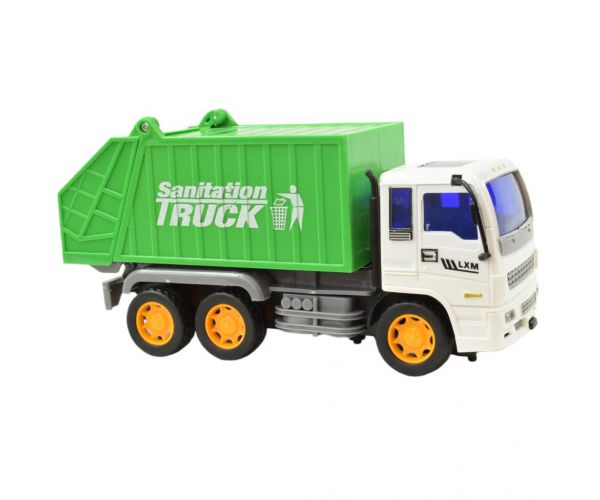 Construction Truck: Szemétszállító autó lendkerekes kialakítással 19cm