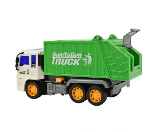 Construction Truck: Szemétszállító autó lendkerekes kialakítással 19cm