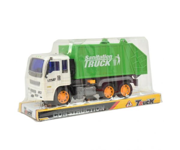 Construction Truck: Szemétszállító autó lendkerekes kialakítással 19cm