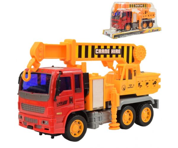 Construction Truck: Darus teherautó lendkerekes kialakítással 19cm