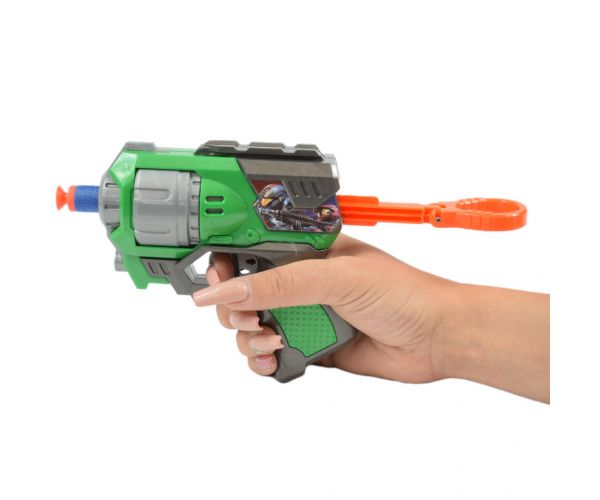 Cool Soft Bullet Gun: Kisméretű szivacslövő fegyver töltényekkel zöld színben 14cm