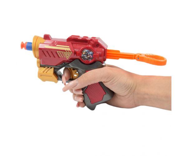 Cool Soft Bullet Gun: Kisméretű szivacslövő fegyver töltényekkel piros színben 14cm