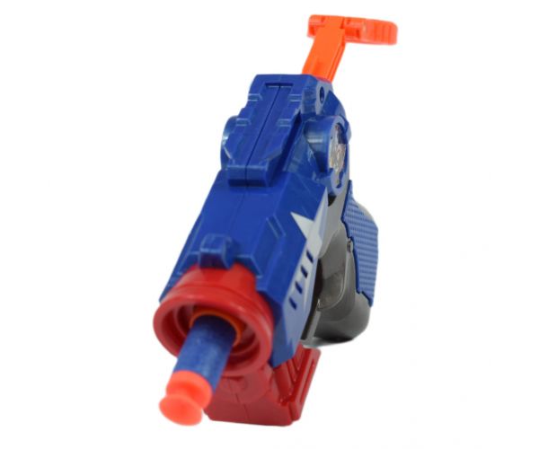 Cool Soft Bullet Gun: Kisméretű szivacslövő fegyver töltényekkel kék színben 14cm