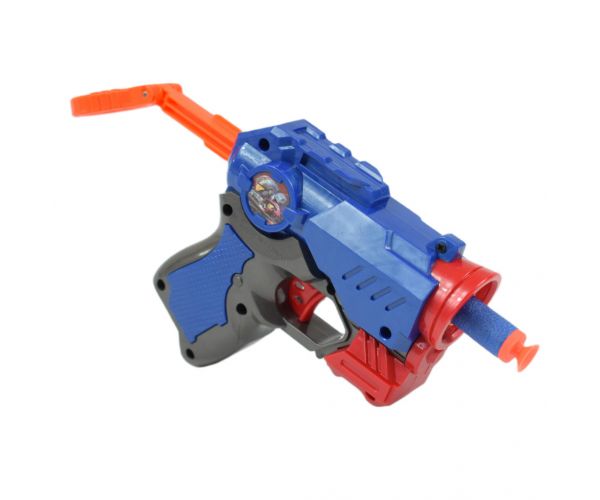Cool Soft Bullet Gun: Kisméretű szivacslövő fegyver töltényekkel kék színben 14cm