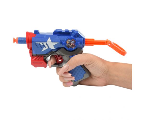 Cool Soft Bullet Gun: Kisméretű szivacslövő fegyver töltényekkel kék színben 14cm