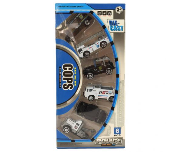 Cops Die-Cast: Rendőrségi 6 db-os kisautó szett