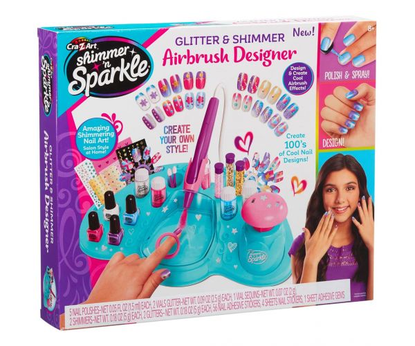 Cra-Z-Art: Shimmer and Sparkle - Glitter & Shimmer festékszórós köröm stúdió szett