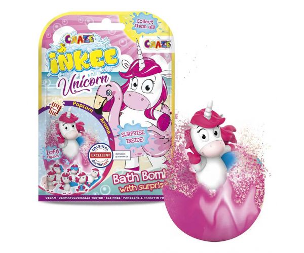 Craze Inkee: Unikornis vegán fürdőgolyó csomag meglepetés figurával
