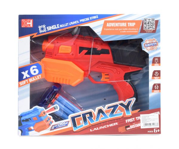 Crazy Launcher: Manuális szivacslövő szett céltáblával és lövedékkel 24cm