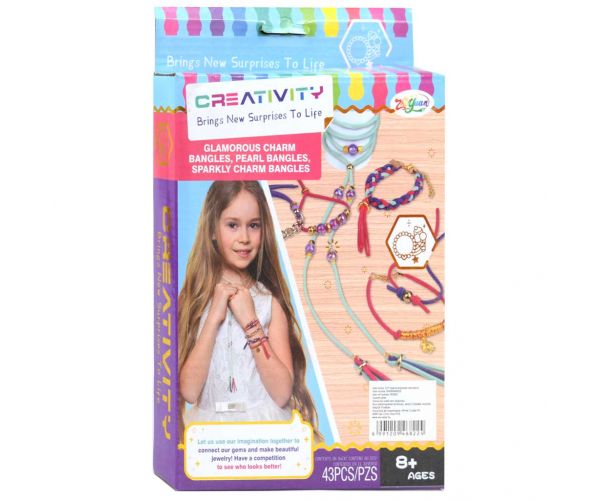 Creativity: 43db-os karkötő és nyaklánc készítő készlet színes gyöngyökkel és kiegészítőkkel