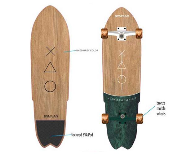 Cruiser fahatású bronz kerekes gördeszka 28"-os méretben