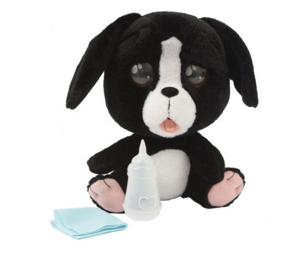 Cry Pets: Pityergő fekete kiskutya plüss játék