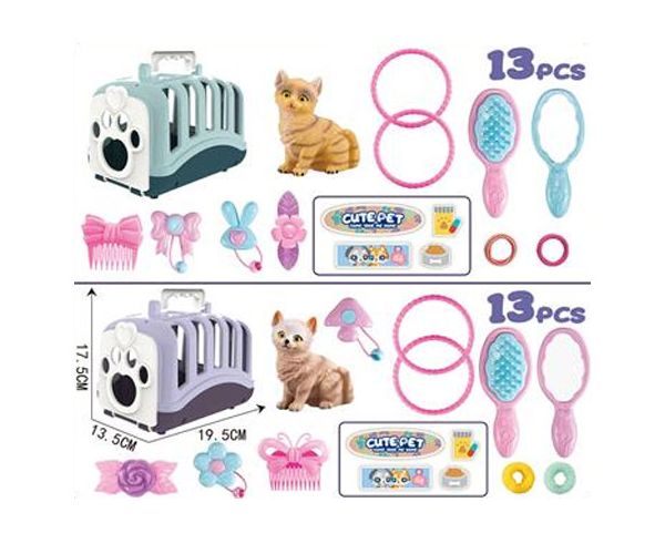 Cute Pet cicás kisállathordozó játékszett kétféle változatban
